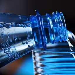 Acqua frizzante versata in un bicchiere