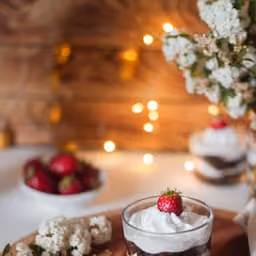 Coppa con mascarpone, fragole e cioccolato